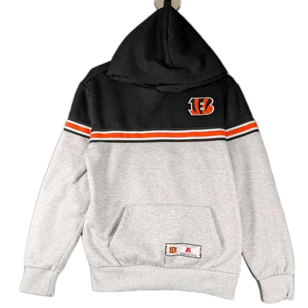 NFL Team Apparel Mens Small Cincinnati Bengals Hoodie AFC Embroidered Patch